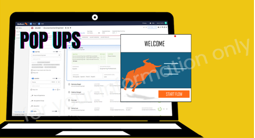Bullhorn CRM pop-up guidance launched through a Whatfix workflow